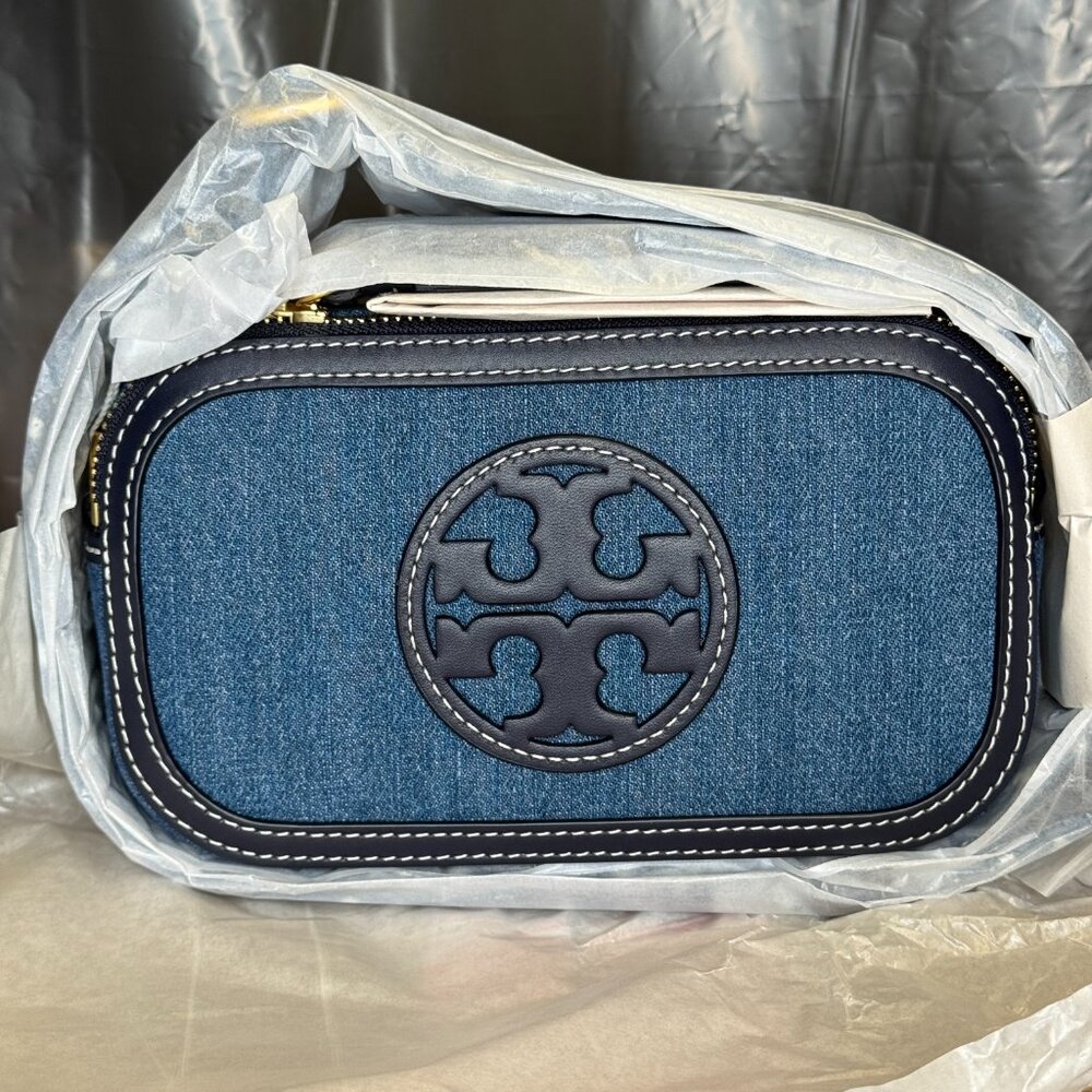 Tory Burch Mini Miller Denim Crossbody Bag - Picture 8 of 11